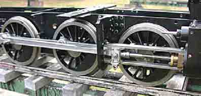 Steel tyres of a locomotive.